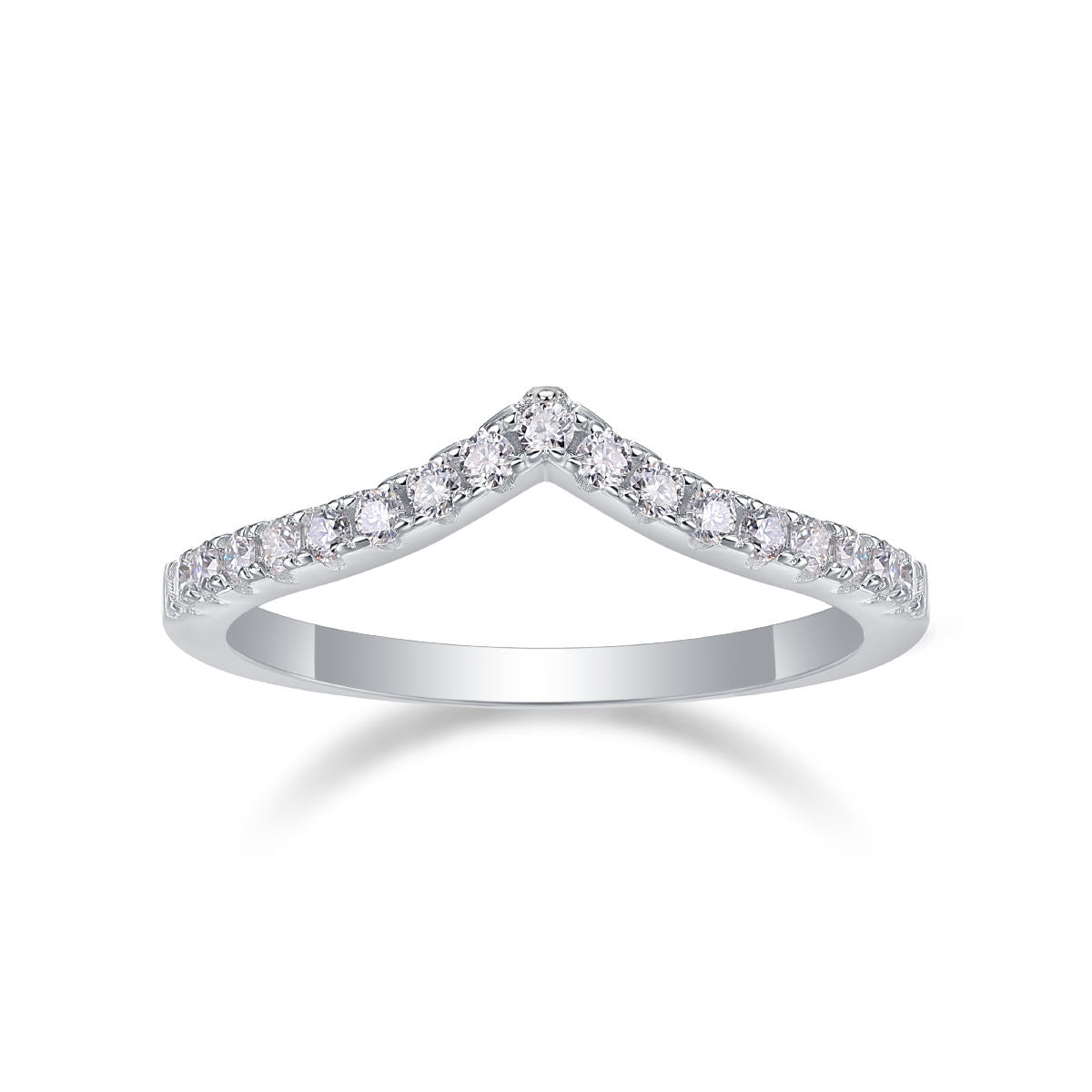 Elegant Luxury V Shaped Moissanite Ring