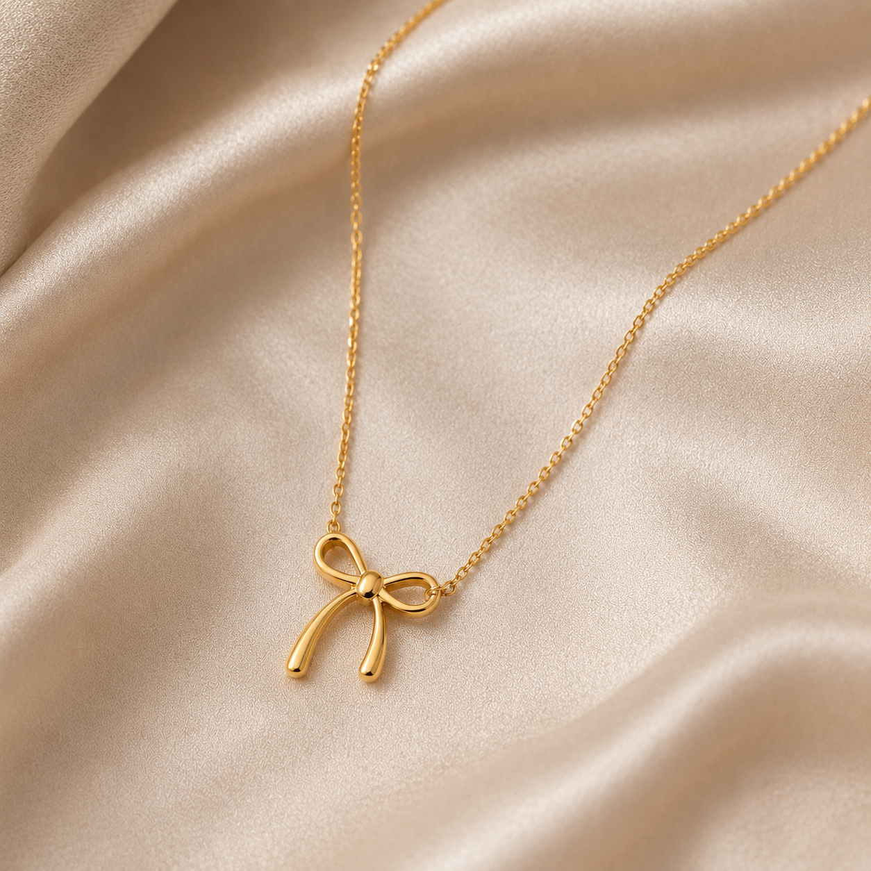 Elegant Minimalist Gold Bow Necklace for Women | Dainty Everyday Jewelry