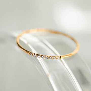 Minimalist Gold Diamond Stack Ring for Women | Elegant Everyday Ring
