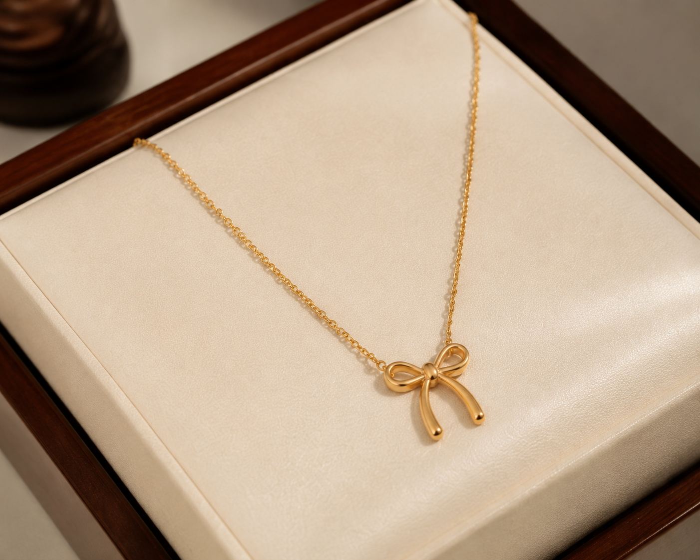 Elegant Minimalist Gold Bow Necklace for Women | Dainty Everyday Jewelry