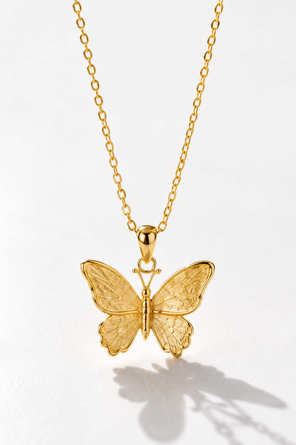Elegant Butterfly Gold Pendant Necklace